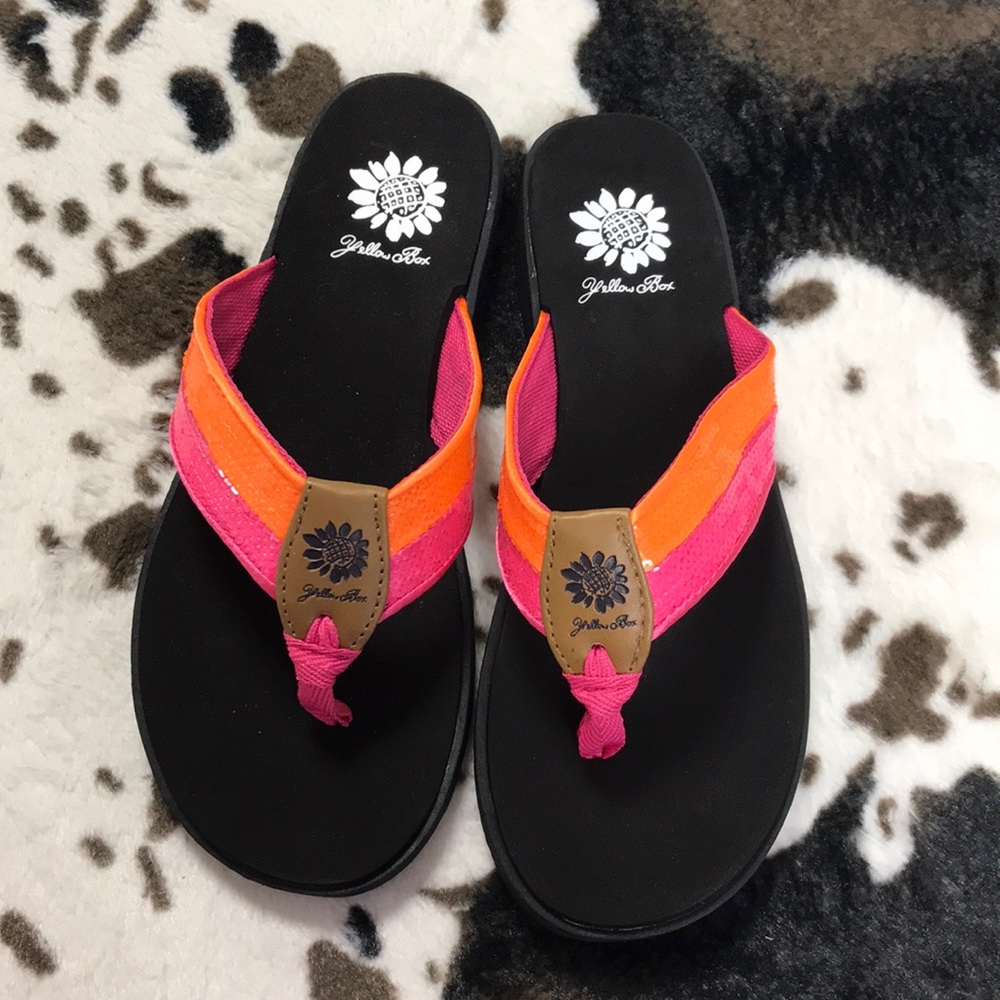 Yellow Box Flip Flops